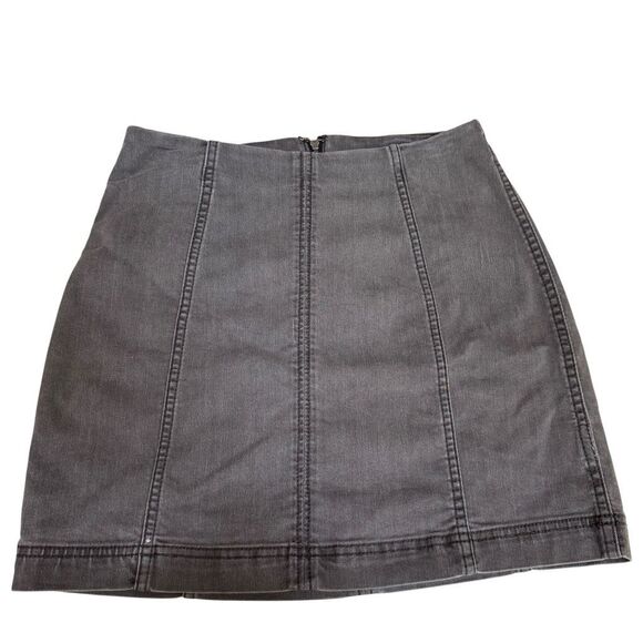 Free People Stretch Denim Mini Skirt Women's Size 4 Gray - Picture 1 of 6